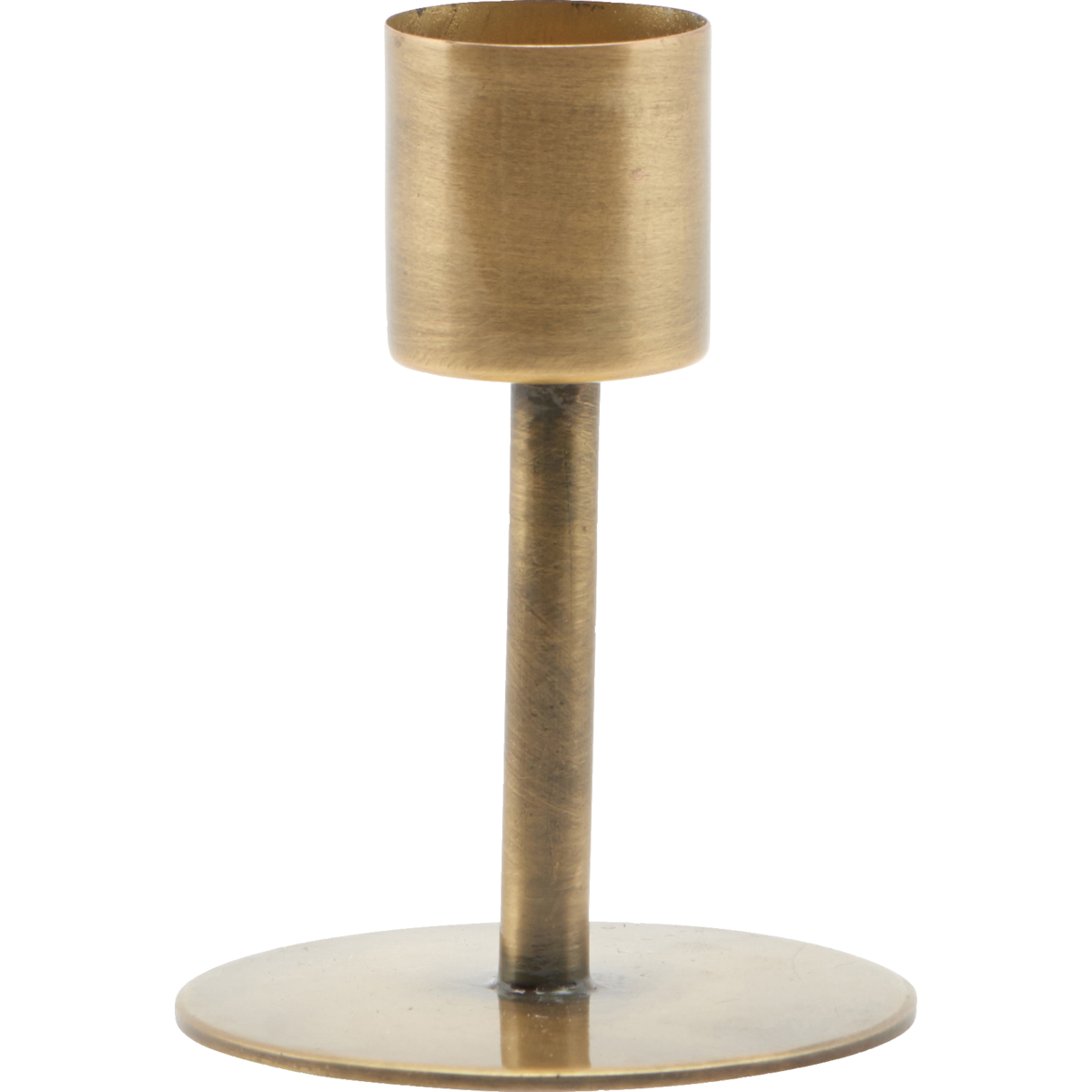 House Doctor - Candlestick, Anit, Antique Brass - H: 7 cm, DIA: 5 cm