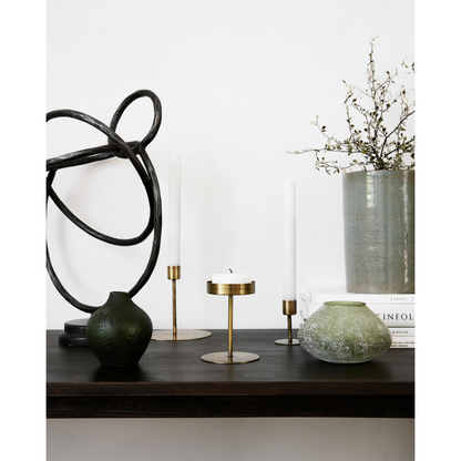 House Doctor - Candlestick, Anit, Antique Brass - H: 7 cm, DIA: 5 cm