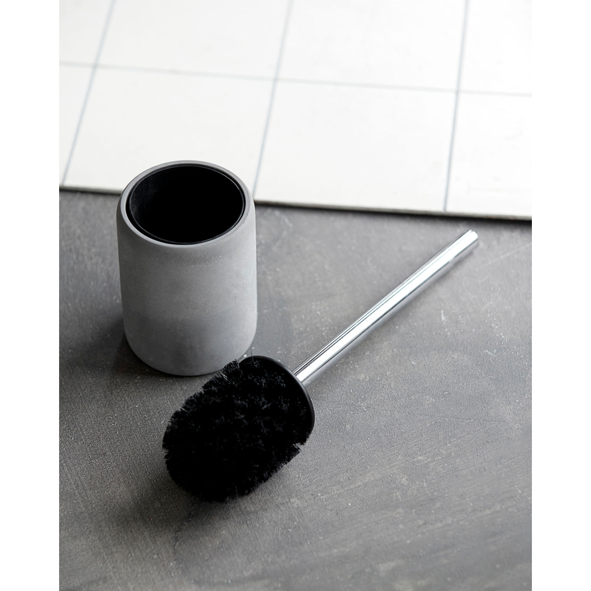 Toilet brush, hdcement, gray