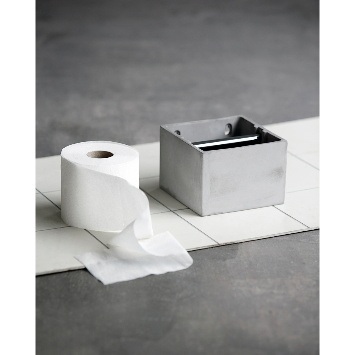 Toilet paper holder, HD cement gray