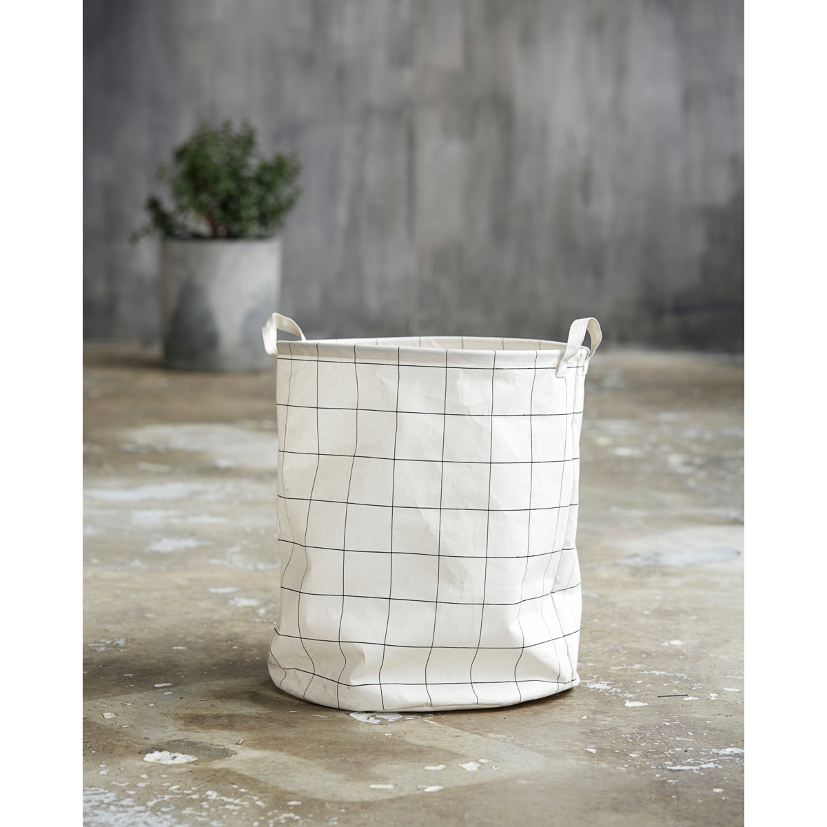 Laundry bag, hdsquares, white; black