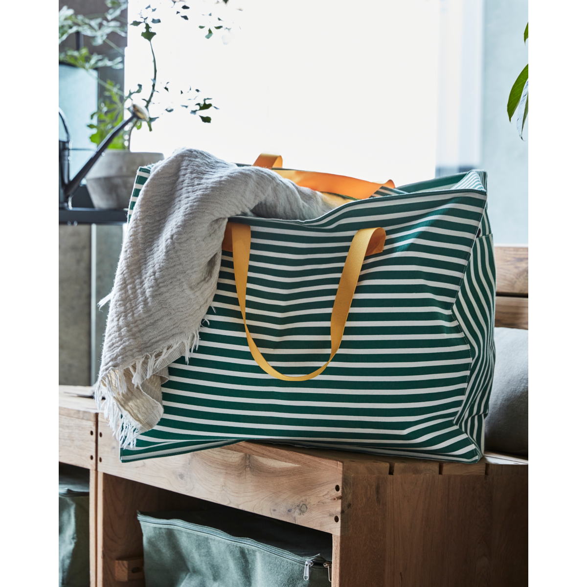 Bag/Storage, Hdraia, Dark Green; Raw White