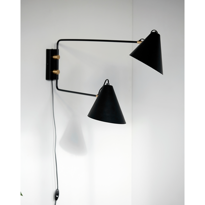 Wall lamp, HDClub double, black