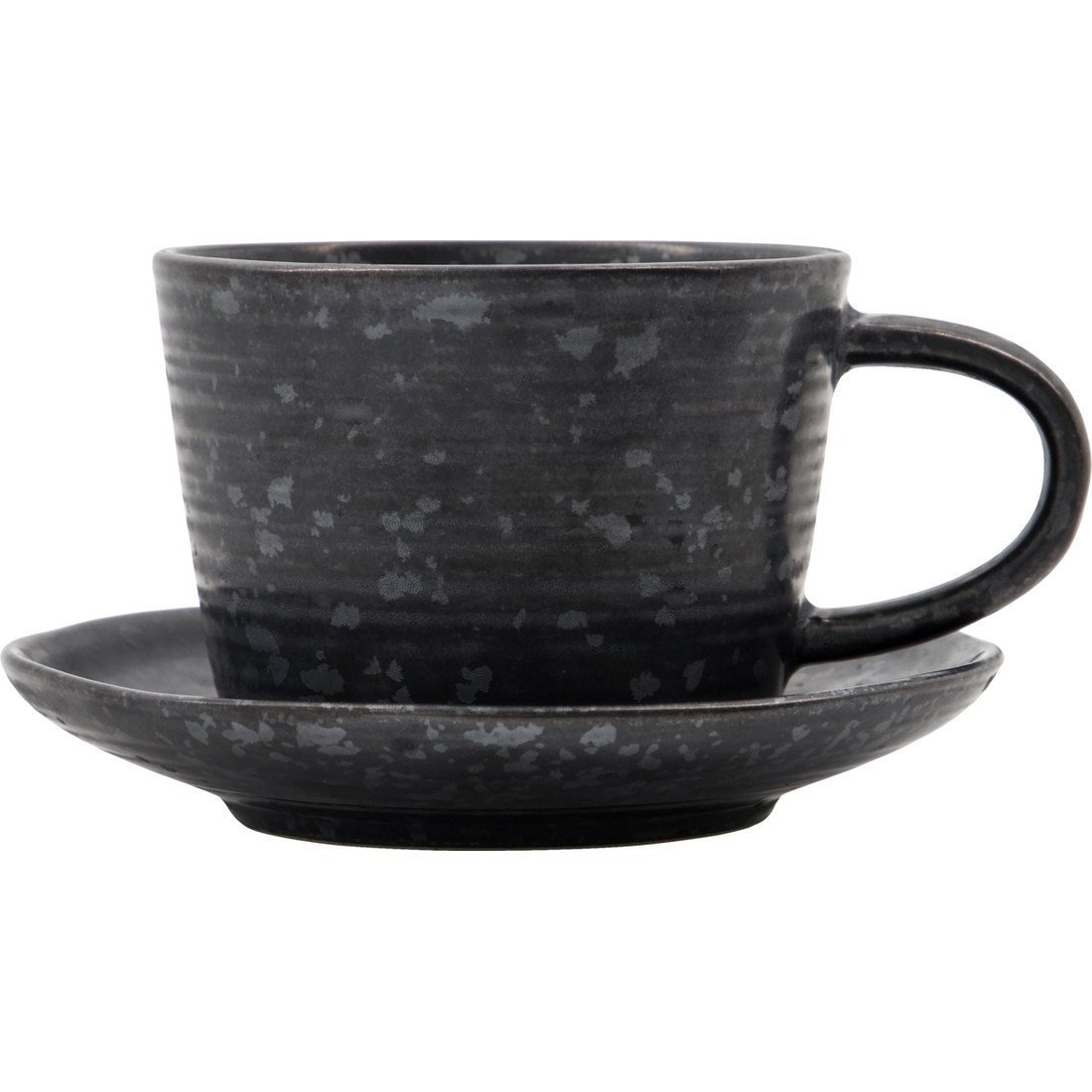 Cup with saucer, hdpion, black/brown