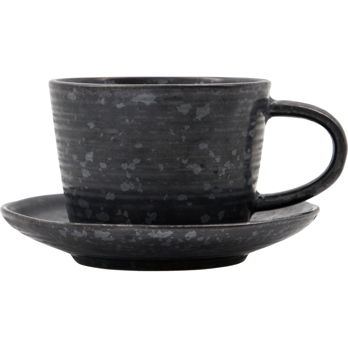 Cup with saucer, hdpion, black; brown