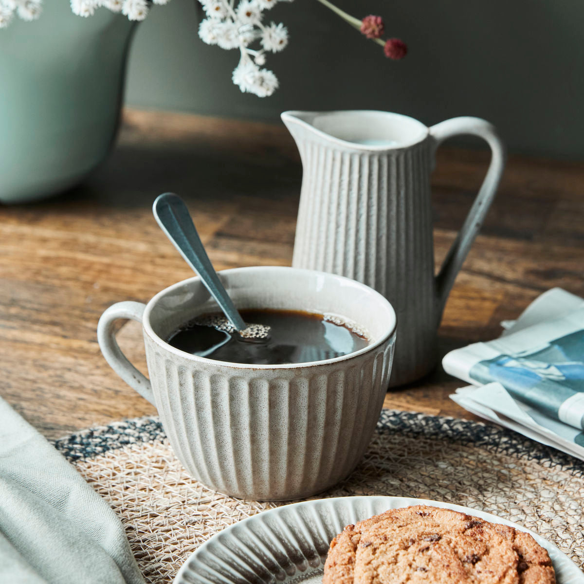 Mugs, hdpleat, gray/brown