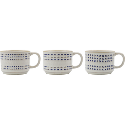 Mugs, hdstitch, raw white