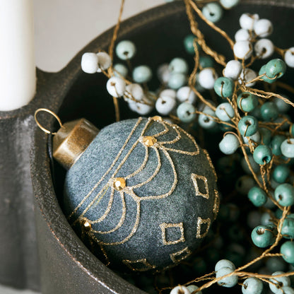 Christmas decorations, HD velor, dusty green