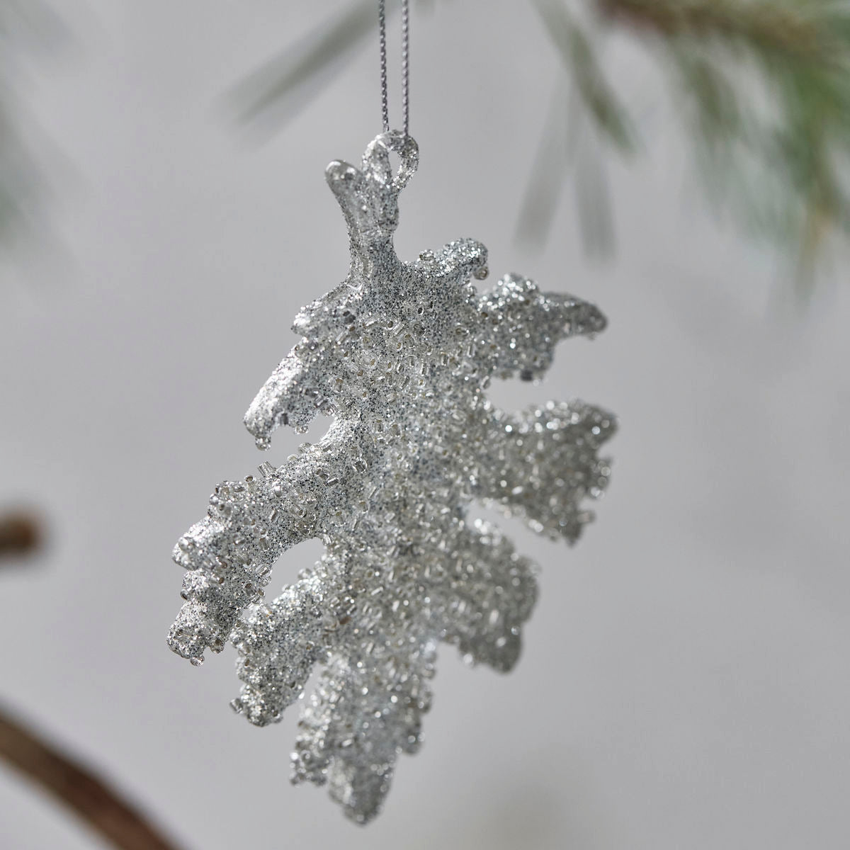 Christmas decorations, hdgliz, silver with glitter