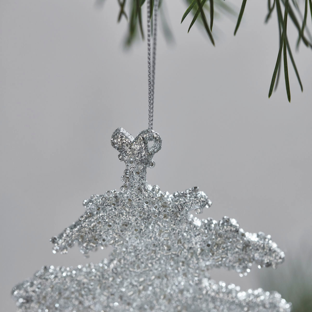 Christmas decorations, hdgliz, silver with glitter