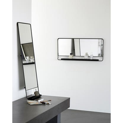 Mirror with shelf, hdchic, black