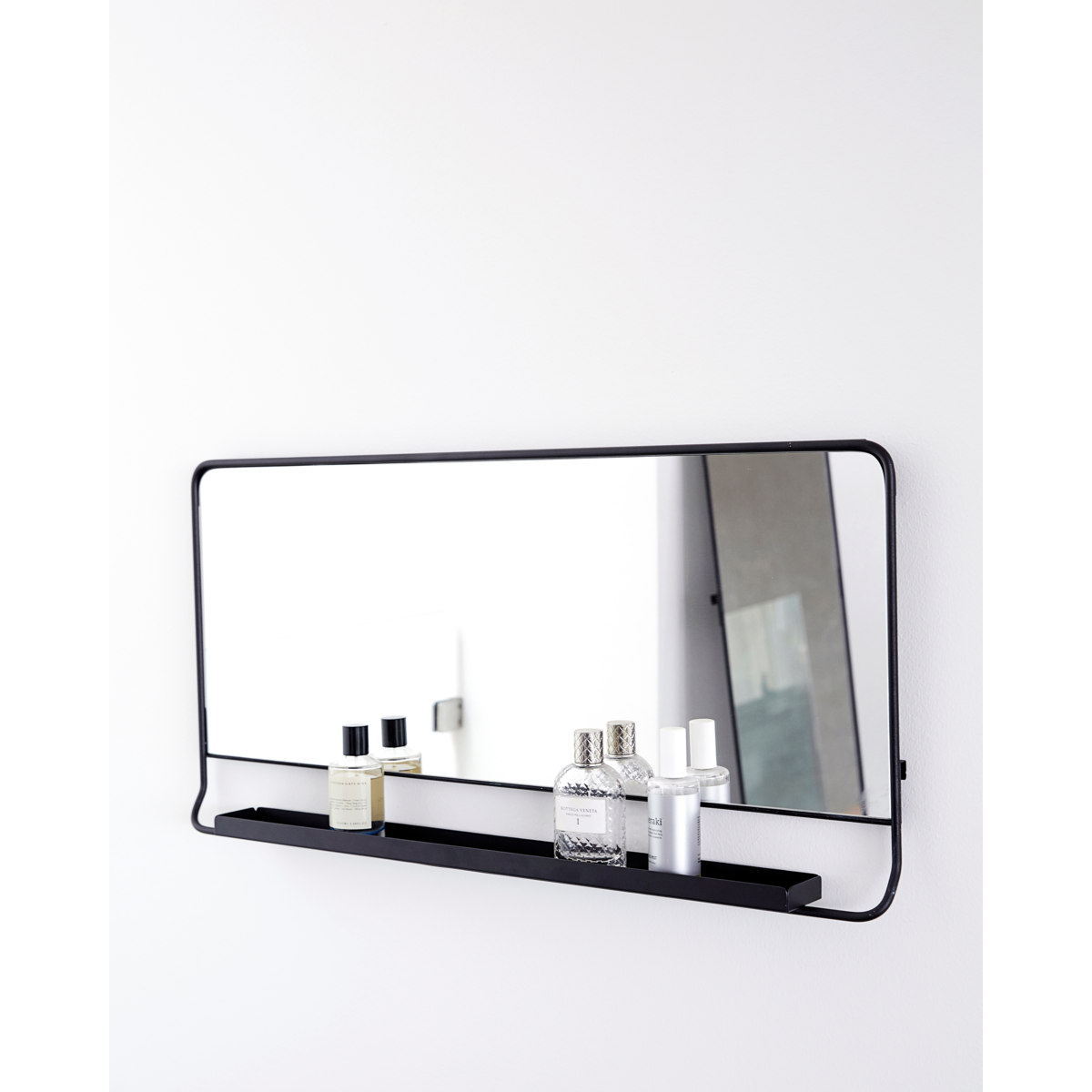 Mirror with shelf, hdchic, black