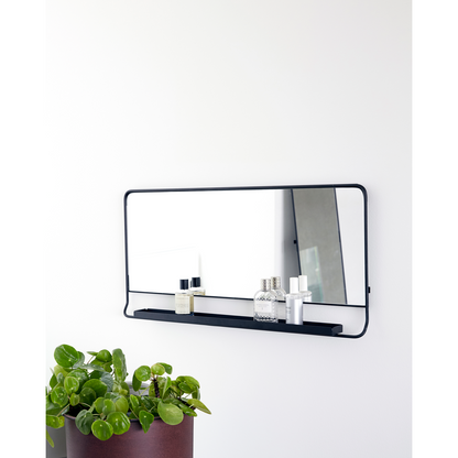 Mirror with shelf, hdchic, black