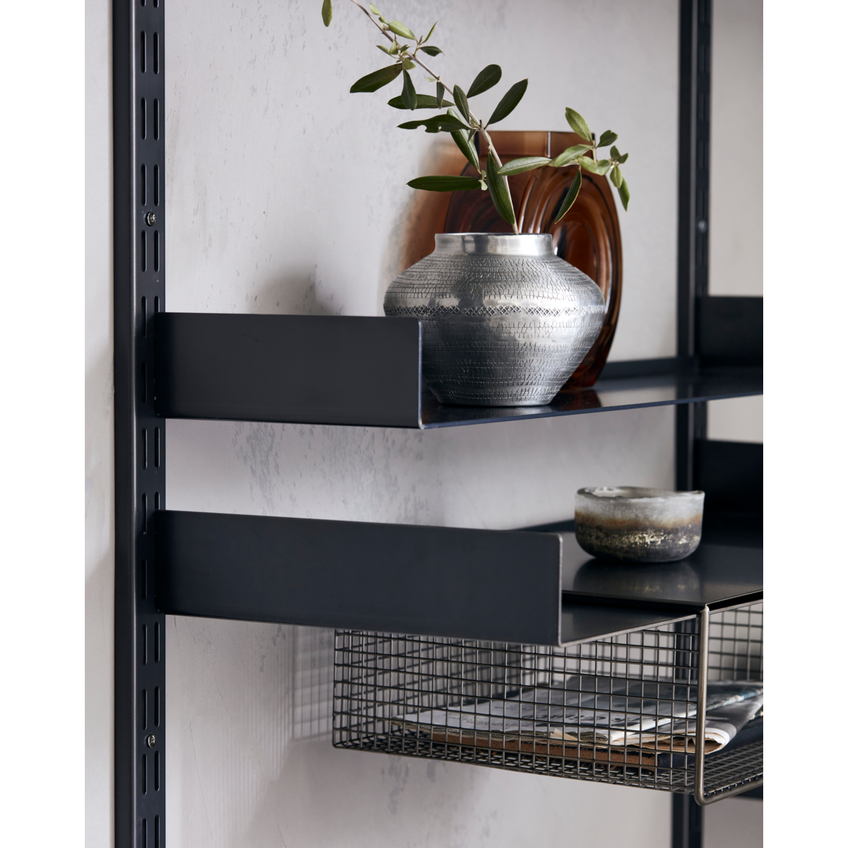 House Doctor Wall Shelf, Fari, Black-W: 90 cm, H: 100 cm, D: 20 cm