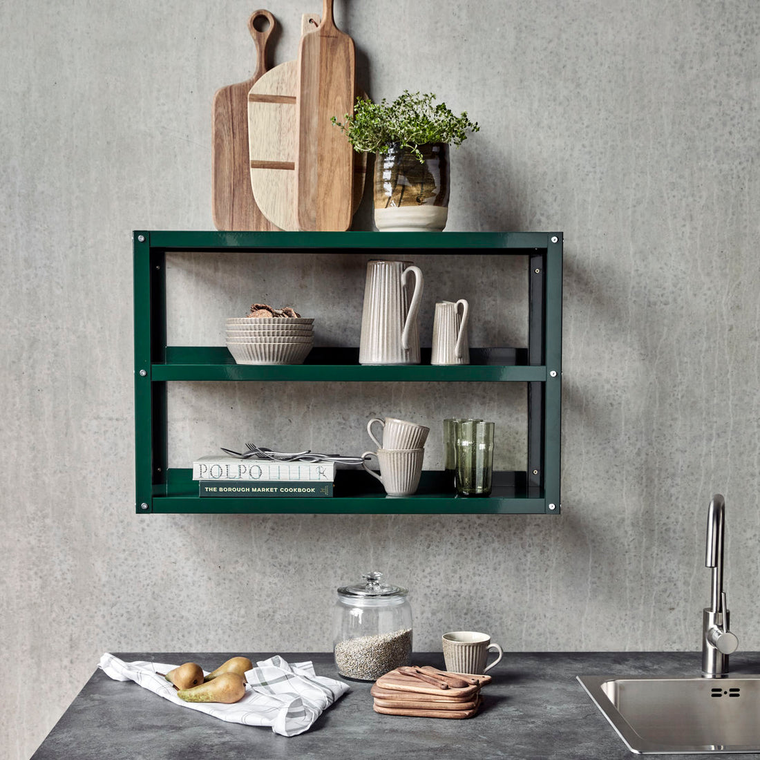 Shelf, hduse, dark green