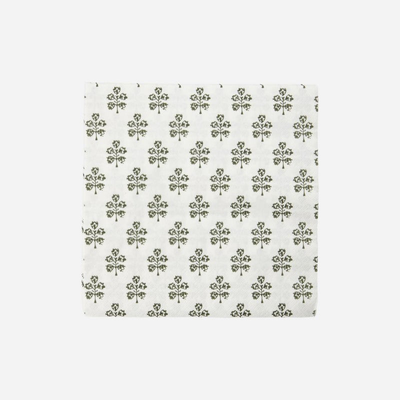 House Doctor - Napkins, Plant, Green - L: 20 cm, W: 20 cm