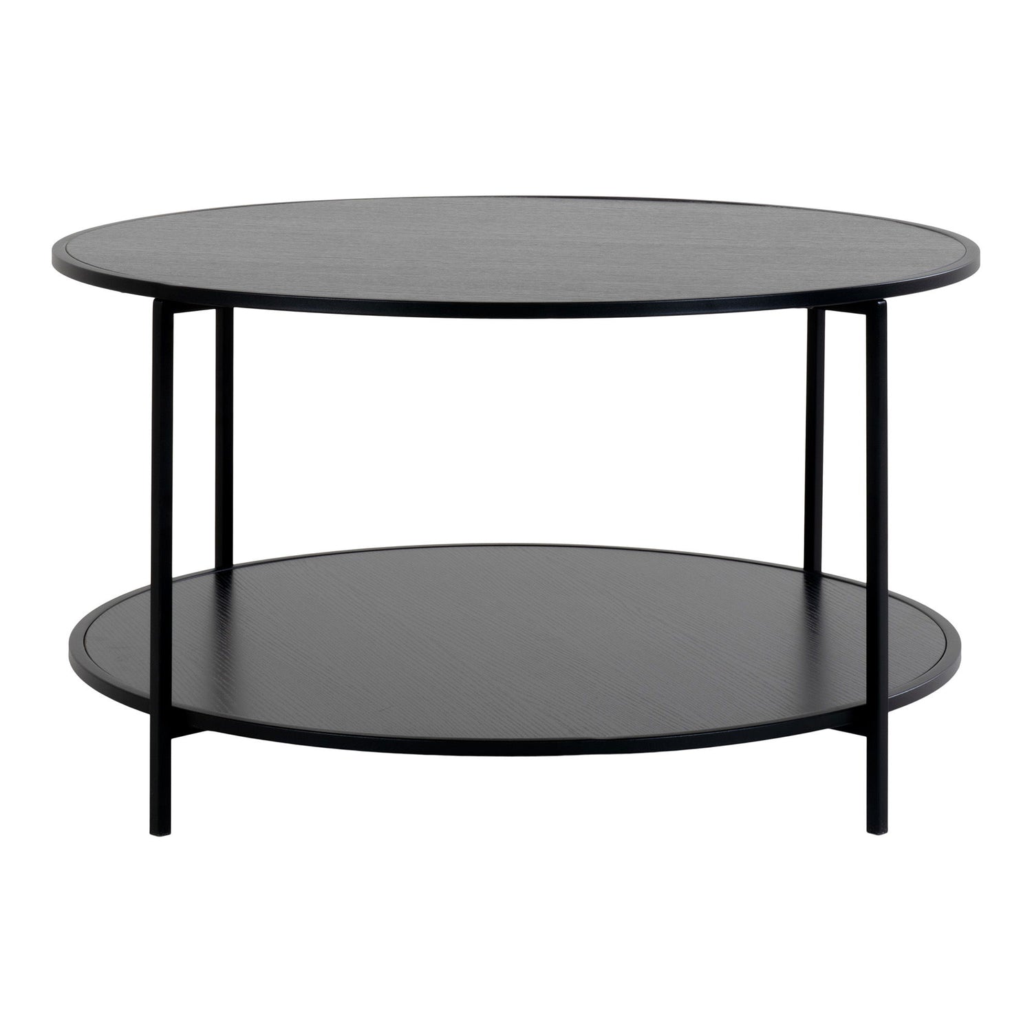 Vita Coffee Table - Coffee Table, Black with Black Frame Ø80x45 cm