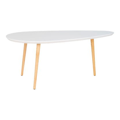 Vado Coffee table - Coffee table, white with natural leg 60x110x45 cm