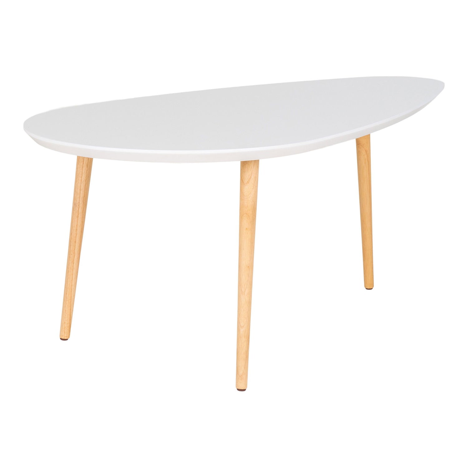 Vado Coffee table - Coffee table, white with natural leg 60x110x45 cm