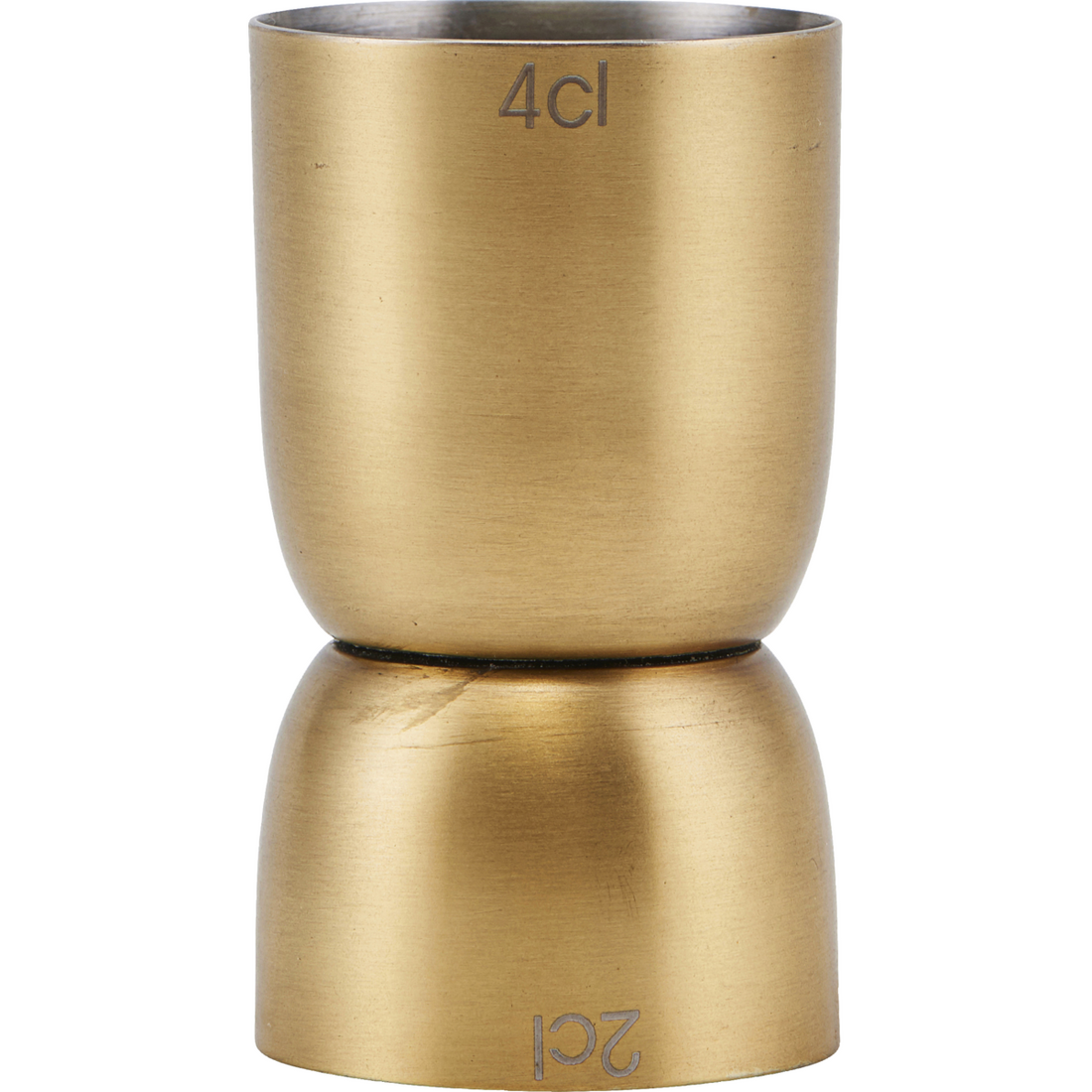 Measuring cup, alir, brass finish