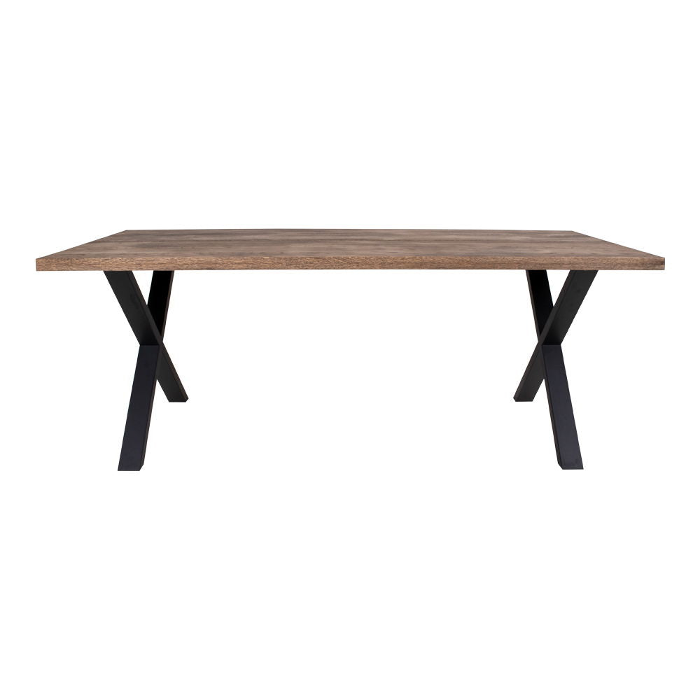 Montpellier Dining table - Dining table, smoked oiled oak with straight edge, prepared for additional plates 95x200xH75 cm