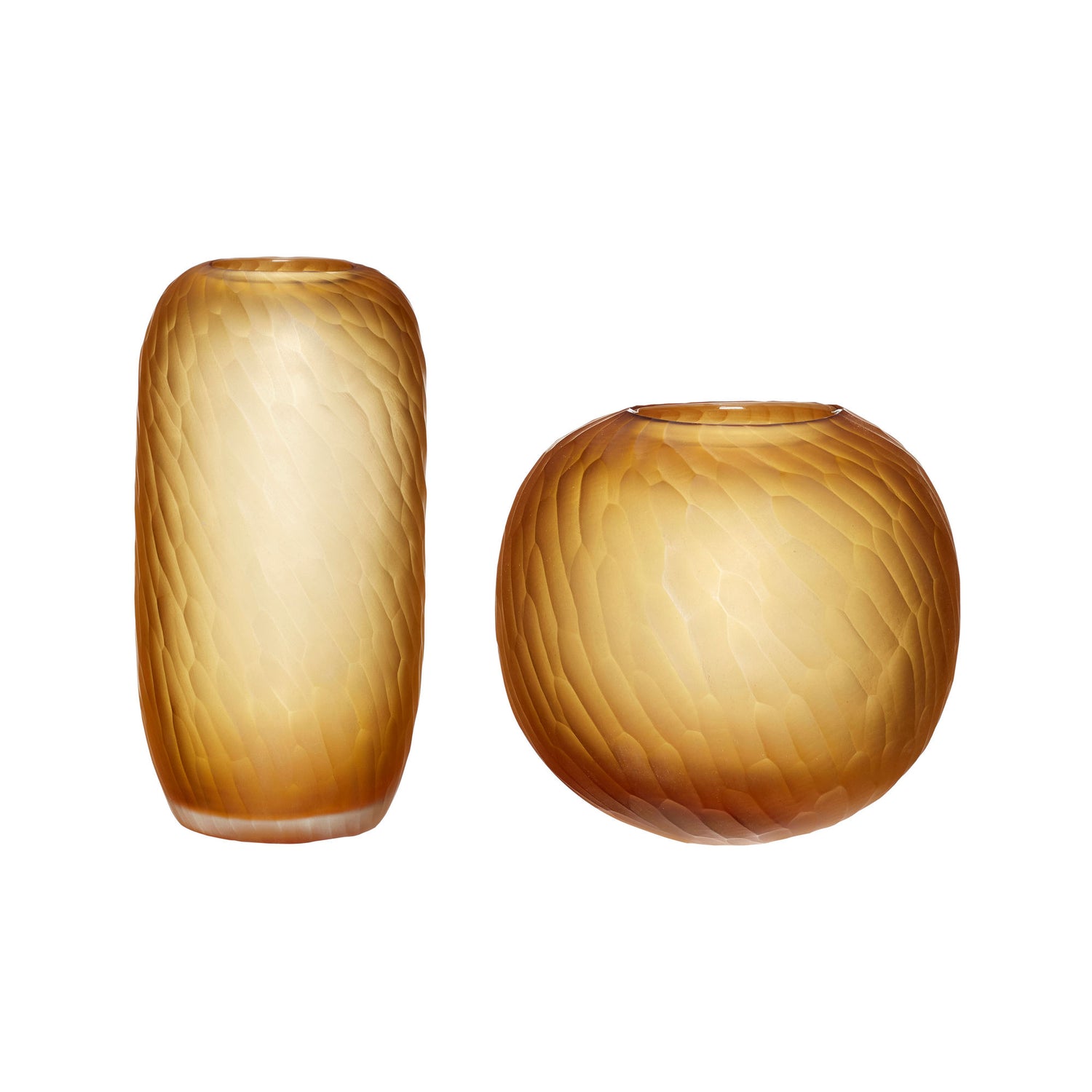 Hübsch Molecule vases amber color (set of 2)