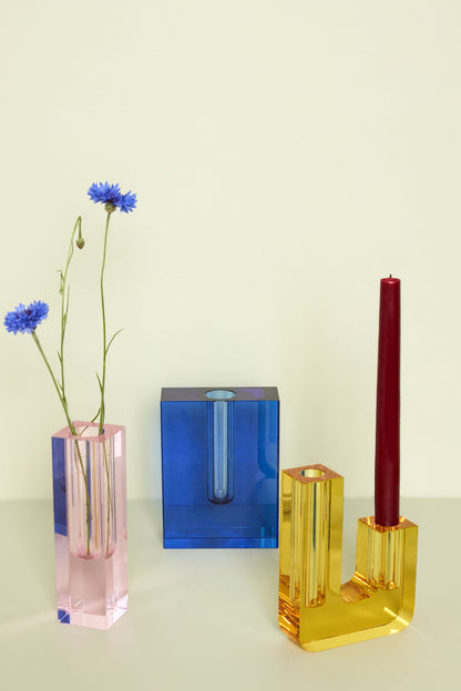 Hübsch Block Vase Blue