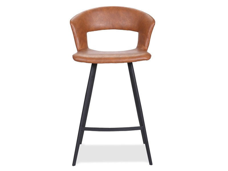 Tora high bar stool, cognac