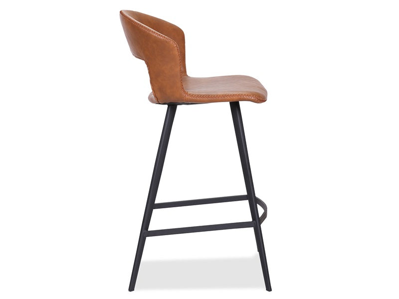 Tora high bar stool, cognac