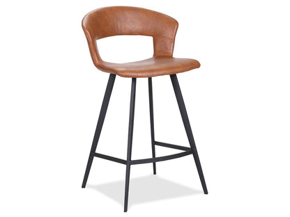 Tora high bar stool, cognac