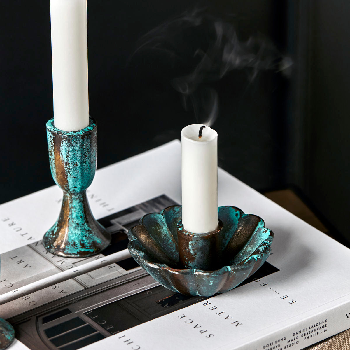 Candlestick, HDPLI, Antique Green