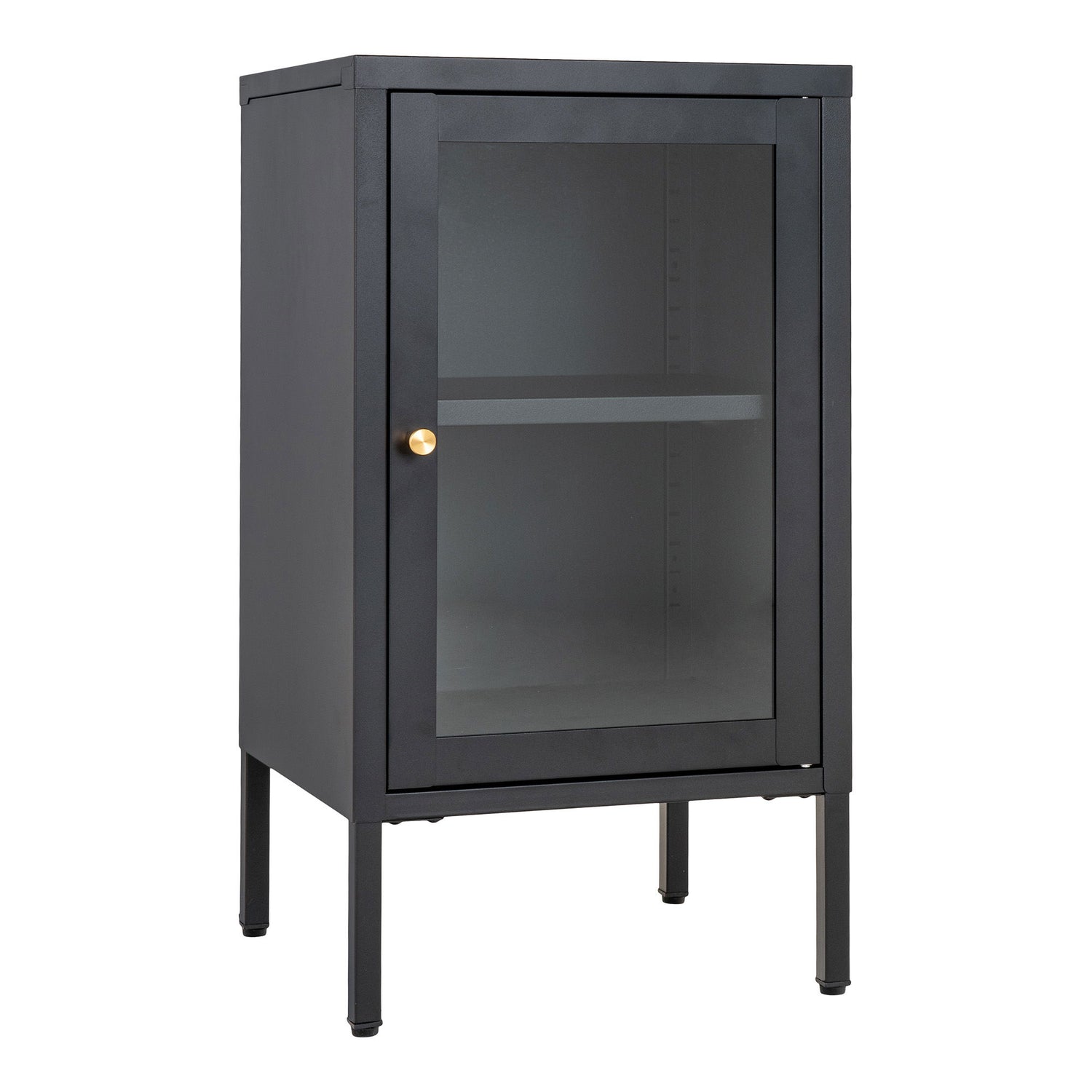 Dalby closet - cabinet, black with glass door