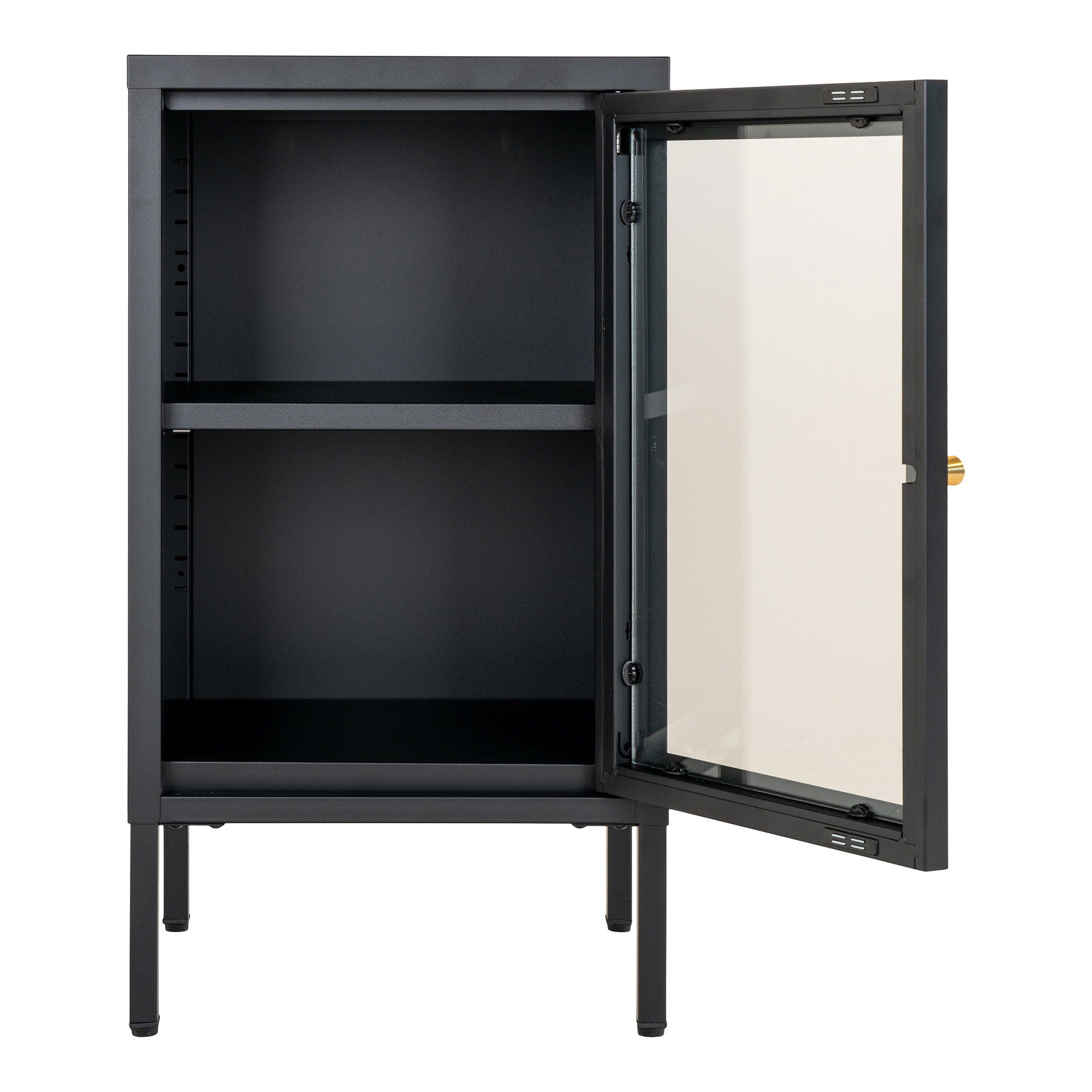 Dalby closet - cabinet, black with glass door