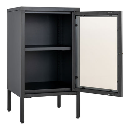 Dalby closet - cabinet, black with glass door