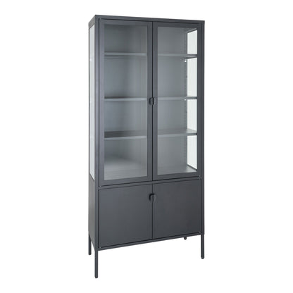 Brisbane display cabinet - display cabinet, black with 4 doors