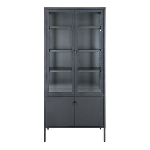 Brisbane display cabinet - display cabinet, black with 4 doors