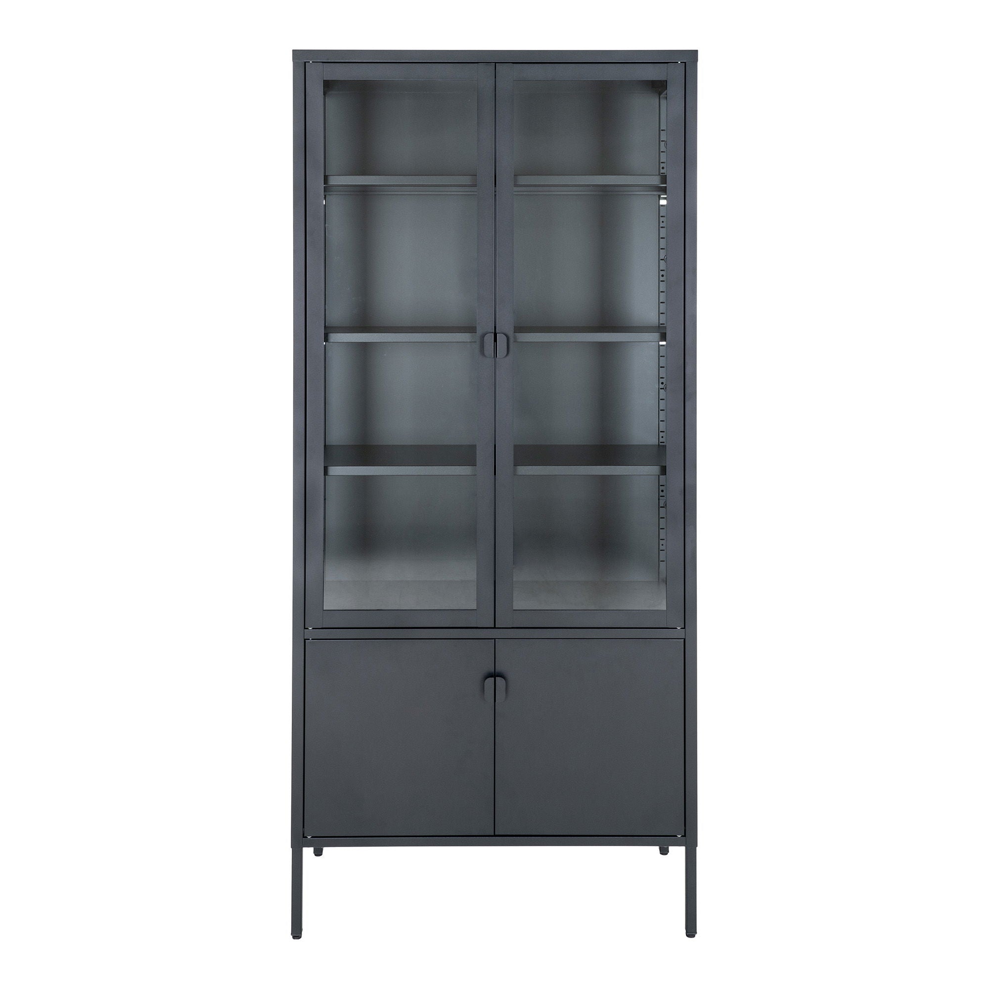 Brisbane display cabinet - display cabinet, black with 4 doors