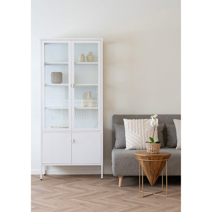 Brisbane display cabinet - display cabinet, white with 4 doors