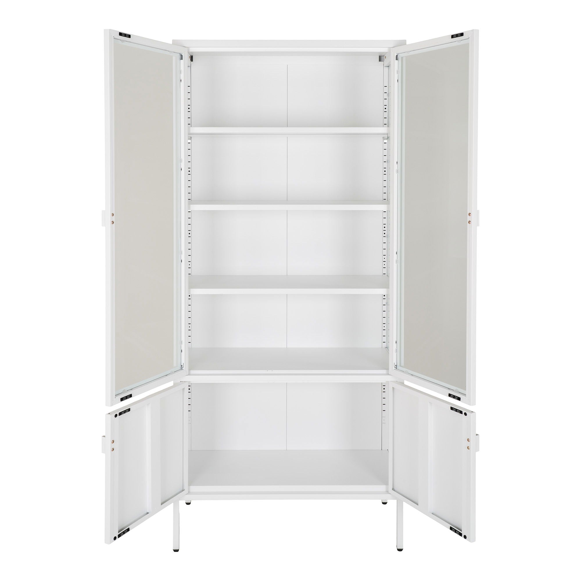 Brisbane display cabinet - display cabinet, white with 4 doors