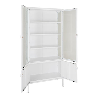 Brisbane display cabinet - display cabinet, white with 4 doors