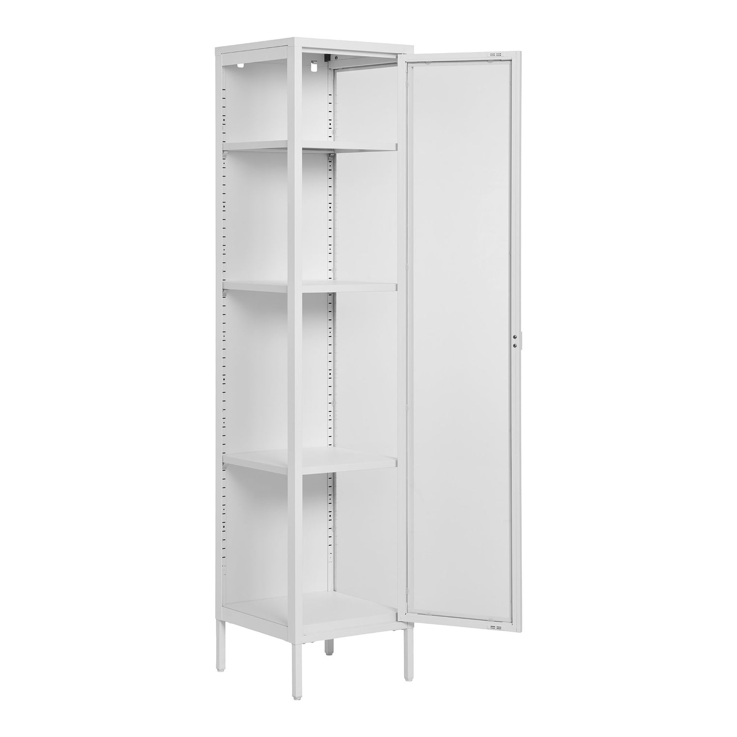 Brisbane narrow display cabinet - narrow display cabinet, 1 glass door, steel, white 40x35x180 cm