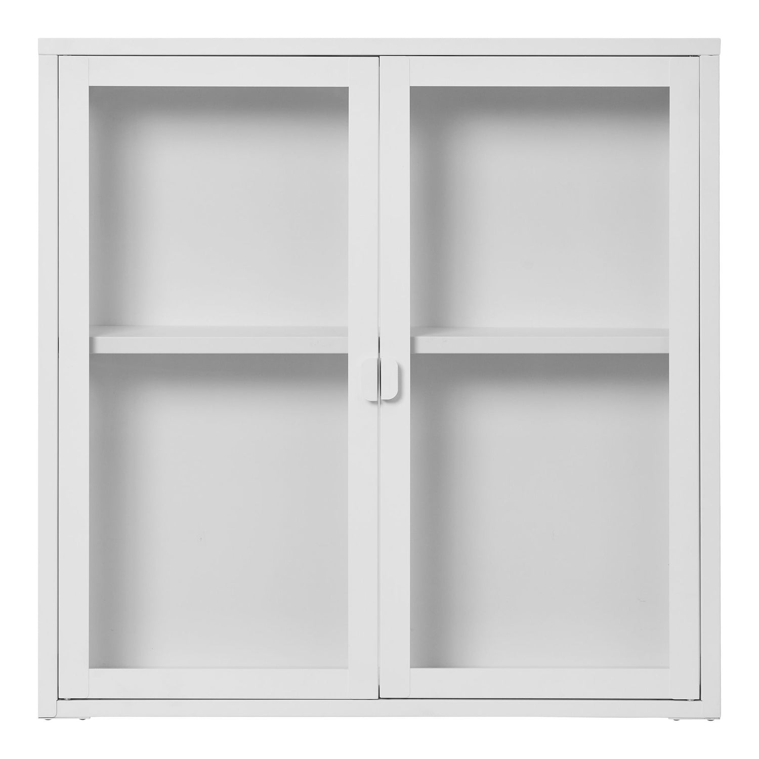 Brisbane Hanging display cabinet - hanging display cabinet, 2 glass doors, steel, white 80x18x80 cm