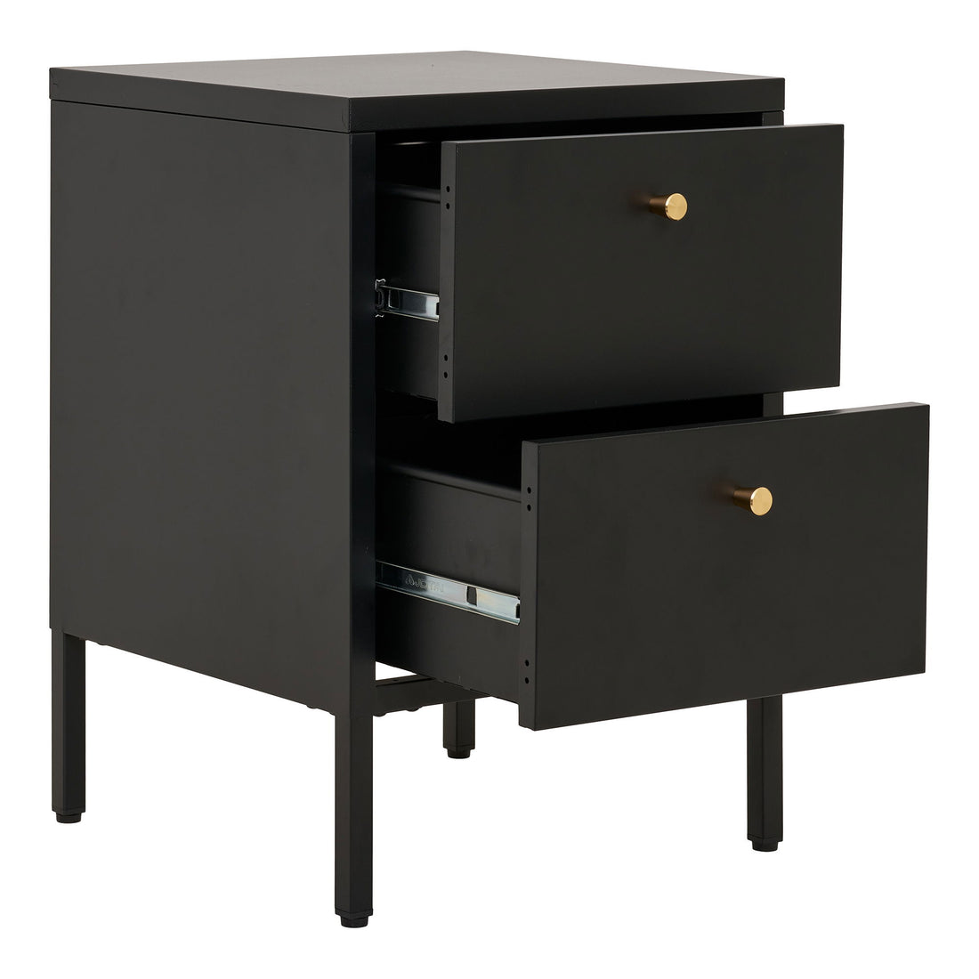 Dalby dresser - dresser, 2 drawers, steel, black 40x40x59.5 cm