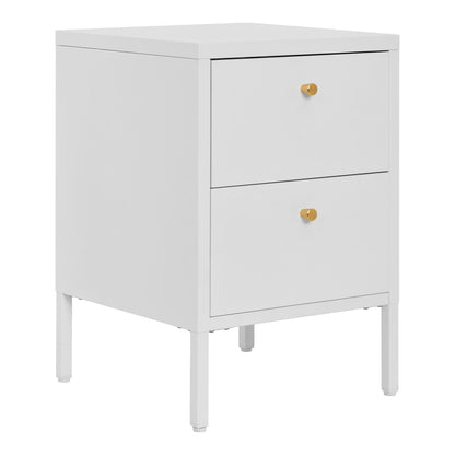 Dalby dresser - dresser, 2 drawers, steel, white 40x40x59.5 cm