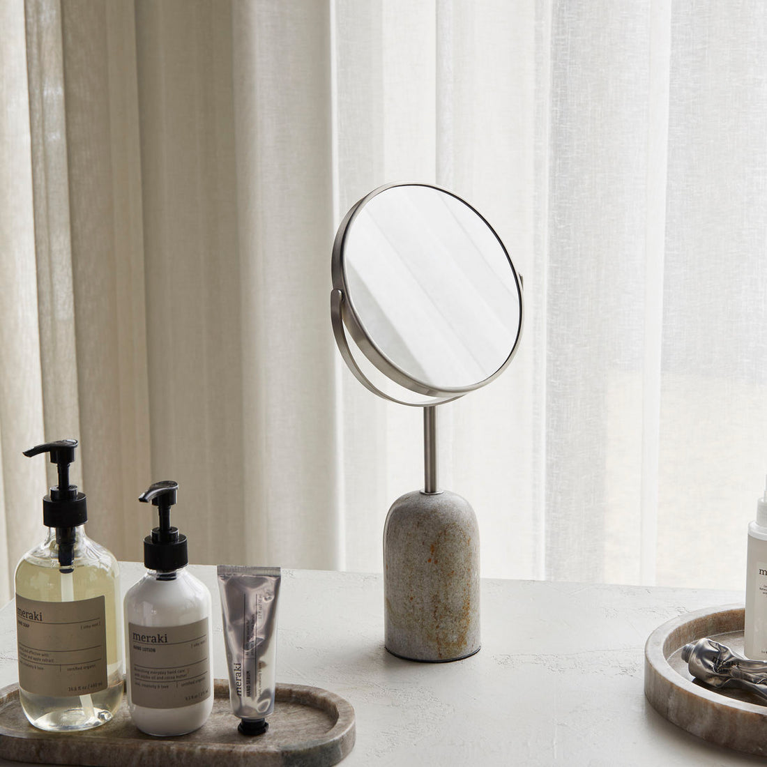 Double -sided mirror, mkmarble, beige