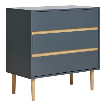 Bisley dresser - dresser, 3 drawers, painted wood, dark gray 80x40x80 cm