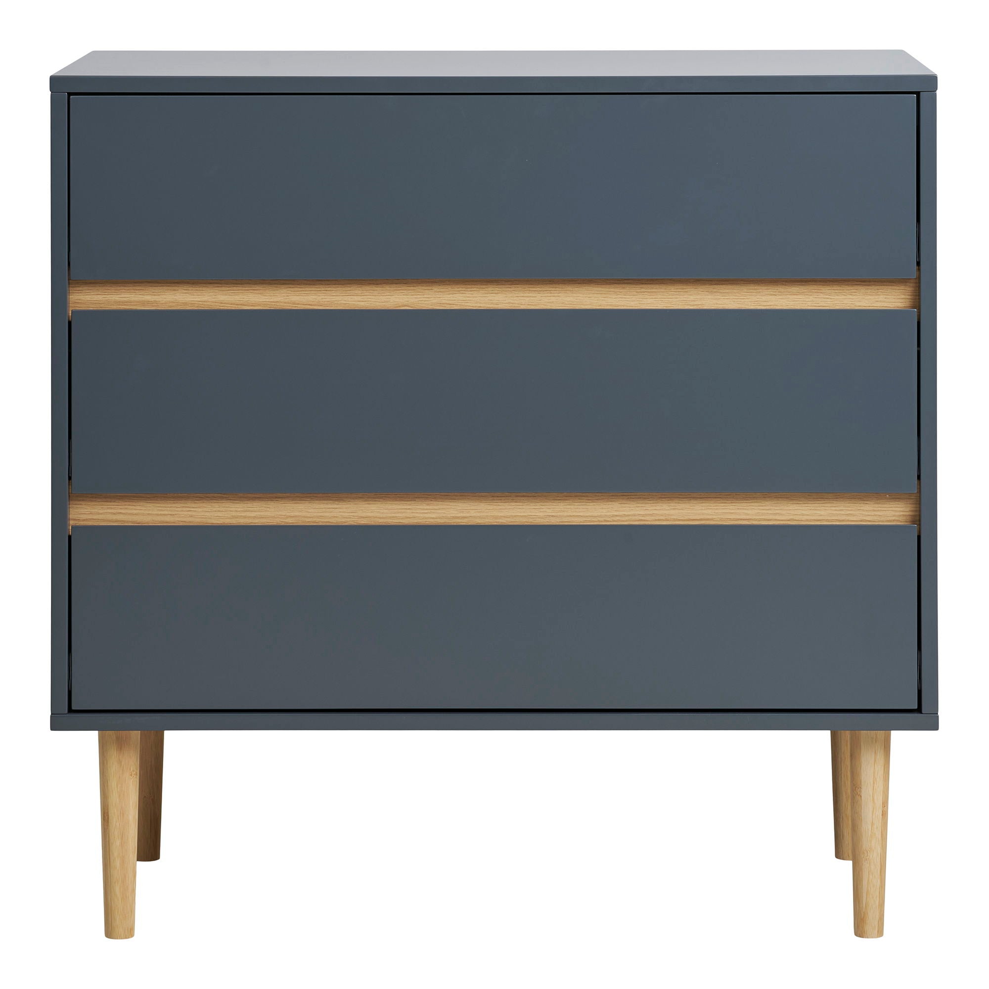 Bisley dresser - dresser, 3 drawers, painted wood, dark gray 80x40x80 cm