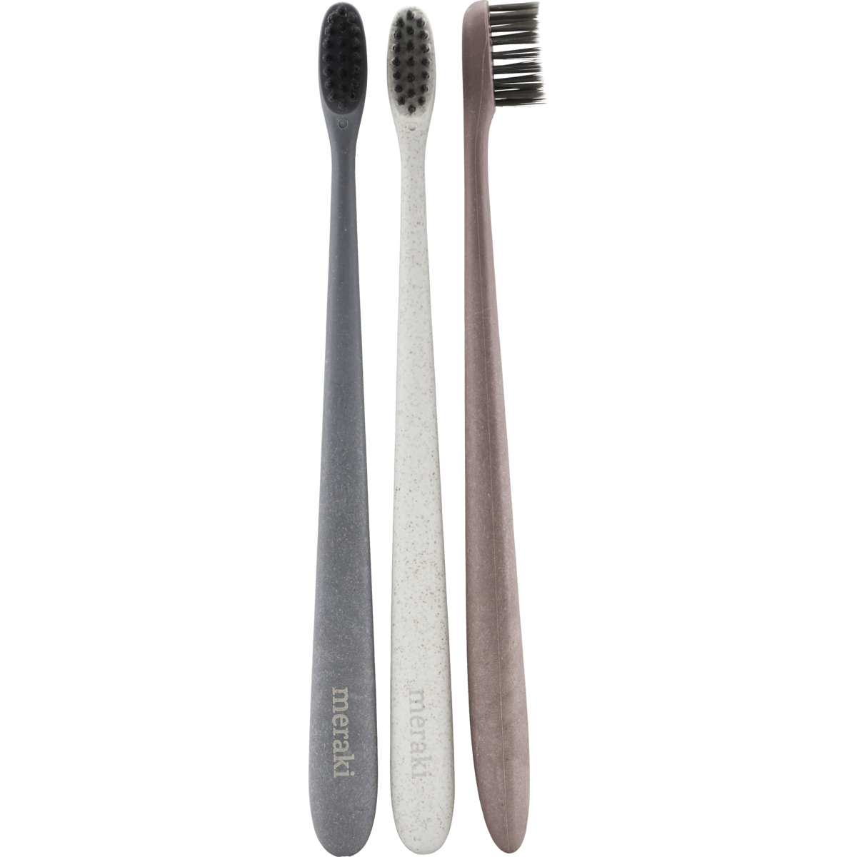 Toothbrush, gray; white; burgundy