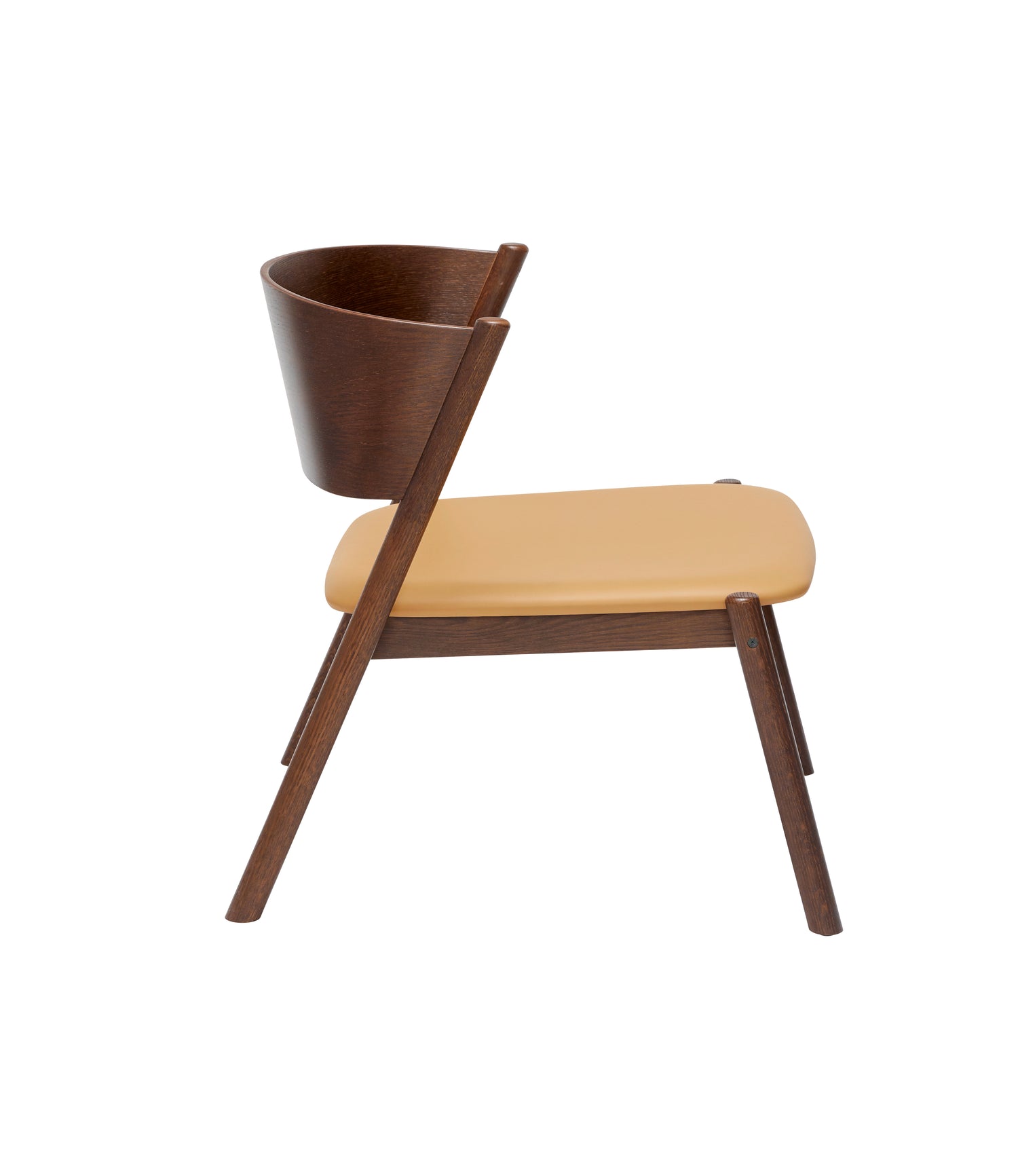 Hübsch oblique lounge chair seat dark brown