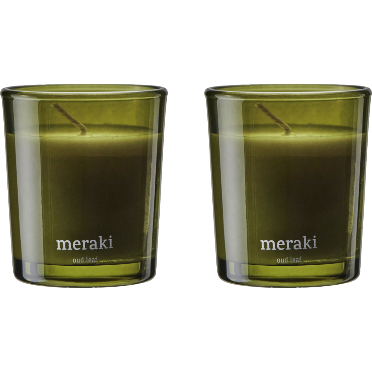 Scented candles, oud leaf, green